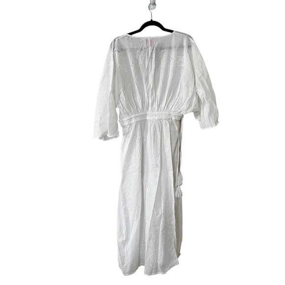 NWT SOLID & STRIPED Eyelet Tiger White Kaftan Cover-up Size Medium - Picture 3 of 7